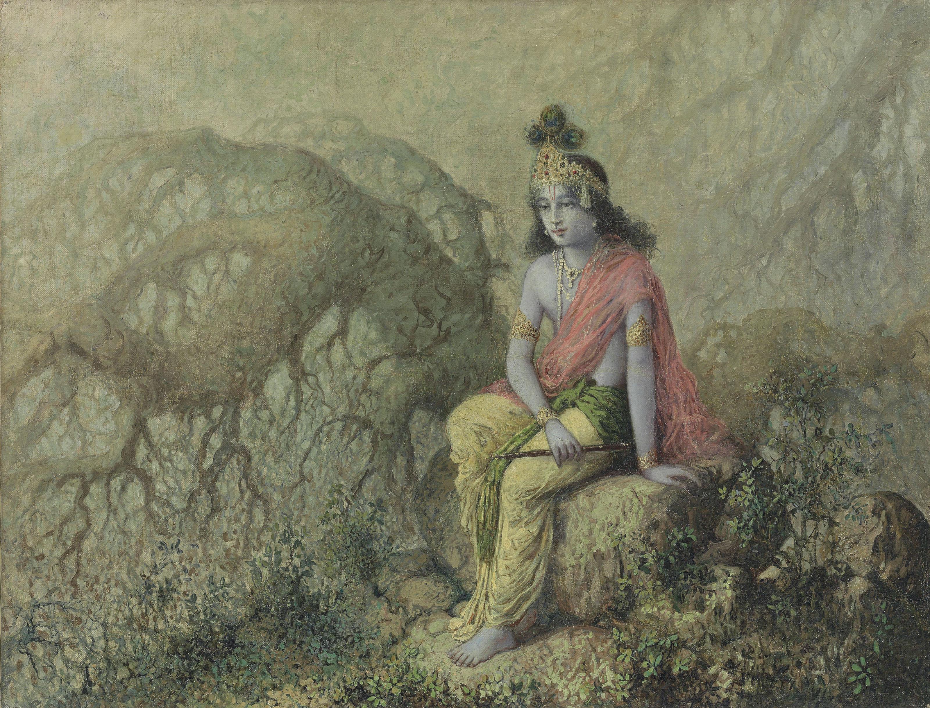Allah Bux - Untitled (Krishna in Contemplation)