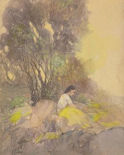 Allah Bux - Untitled (Lady In A Forest)