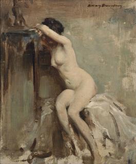 Allan Douglas Davidson, R.O.I., R.B.A. - Seated nude