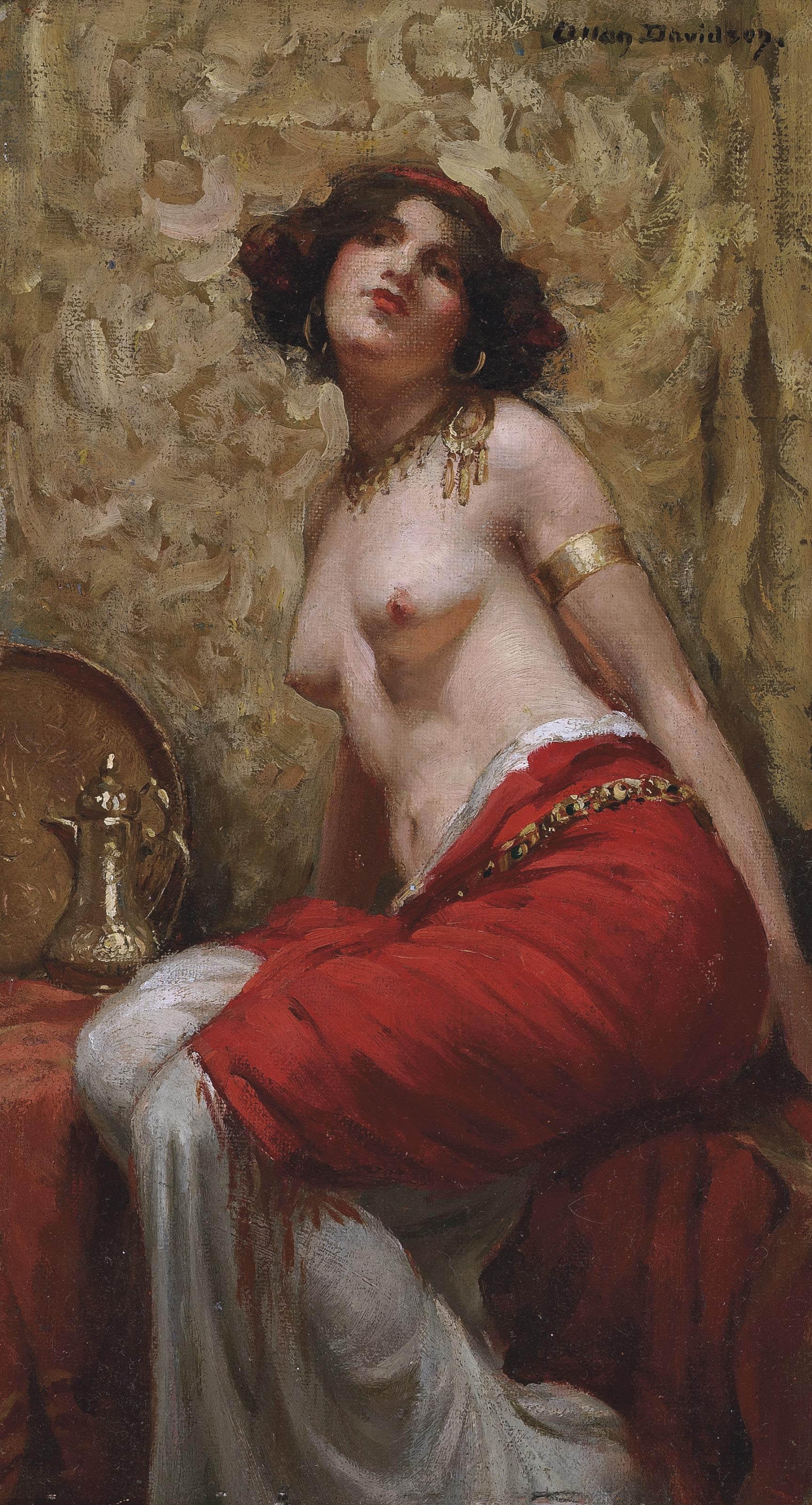 Allan Douglas Davidson, R.O.I., R.B.A. - Seated odalisque