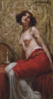 Allan Douglas Davidson, R.O.I., R.B.A. - Seated odalisque