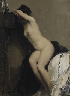 Allan Douglas Davidson, R.O.I. - Seated female nude