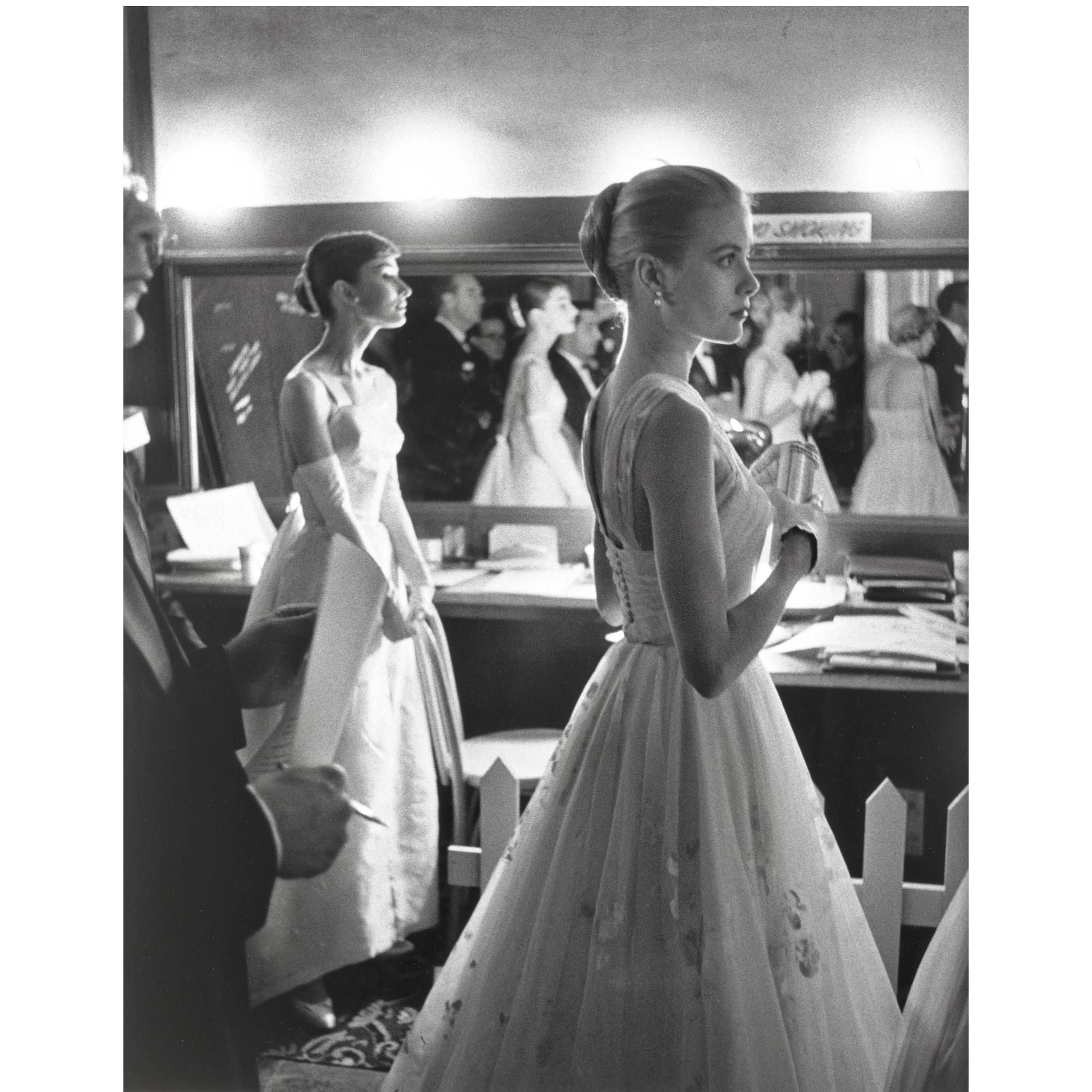 Allan Grant - Audrey Hepburn And Grace Kelly Backstage At The 28Th Annual Academy Awards, Hollywood, 1956