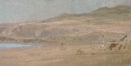 Allan Gwynne-Jones, R.A. - Bathers with Greyhoud