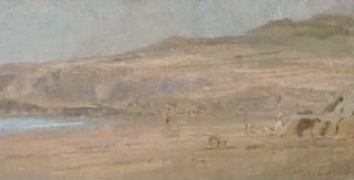 Allan Gwynne-Jones, R.A. - Bathers with Greyhoud