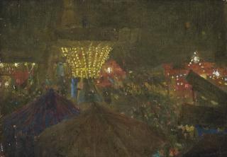 Allan Gwynne-Jones, R.A. - O\'Brien\'s West End Amusement Park, Tottenham Court Road, 1925