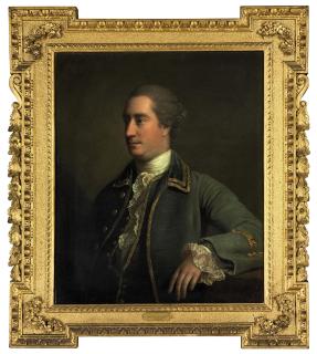 Allan Ramsay, R.A. - Portrait of a gentleman, traditionally identified as Peter Daly, of Quansbury, half-length, in a gold-embroidered green frock coat and white stock