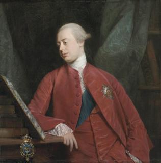 Allan Ramsay, R.A. - Portrait of Frederick, Lord North K.G., later 2nd Earl of Guilford (1732-1792), half-length, in a red coat and waistcoat, with the sash and star of the Order of the Garter, before a draped curtain