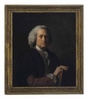 Allan Ramsay, R.A. - Portrait of gentleman, half-length, holding a book