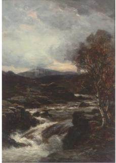 Allan Ramsay - After the rain, evening on the Usk