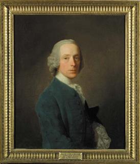 Allan Ramsay - Portrait of Rev. Sir William Moncrieff of Tulliebole, Kinross (1706-1767), half-length, in a blue coat and lace cravat