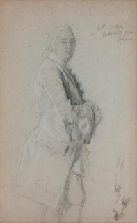 Allan Ramsay - Study for Portrait of Gentleman in a Velvet Coat, possibly Lord John Murray (circa 1759)