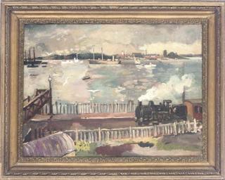 Allan Walton - A steam train pulling into Folkestone station