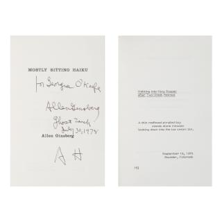 Allen Ginsberg - Mostly Sitting Haiku. (Paterson, New Jersey: From Here Press, 1978); Presentation Copy