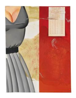 Allen Jones - Please Do Not Forget Tosigned On The Overlap, Oil And Collage On Canvas. Executed In 1973