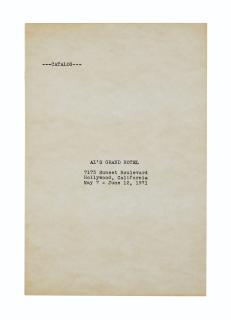 Allen Ruppersberg - Al\'s Grand Hotel: 7175 Sunset Boulevard, Hollywood, California, May 7-June 12, 1971