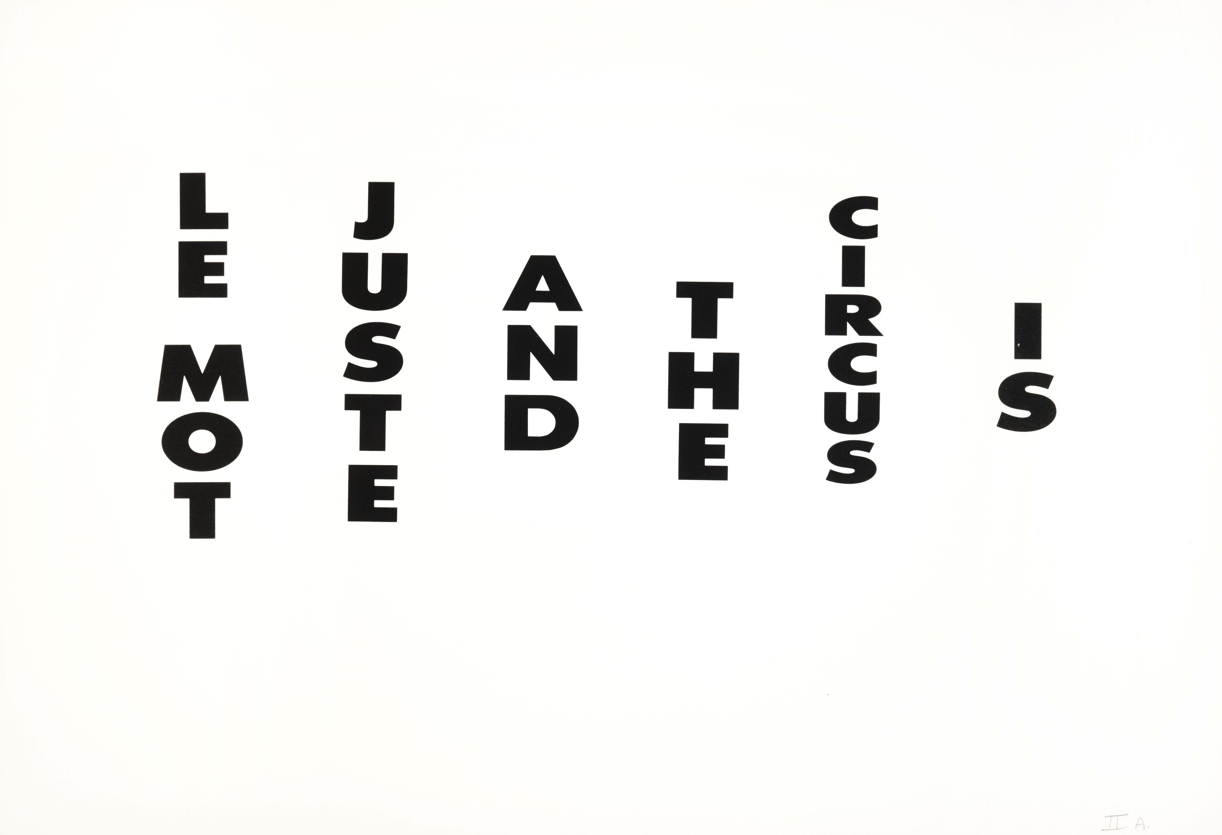 Allen Ruppersberg - Le Mot Juste and The Circus