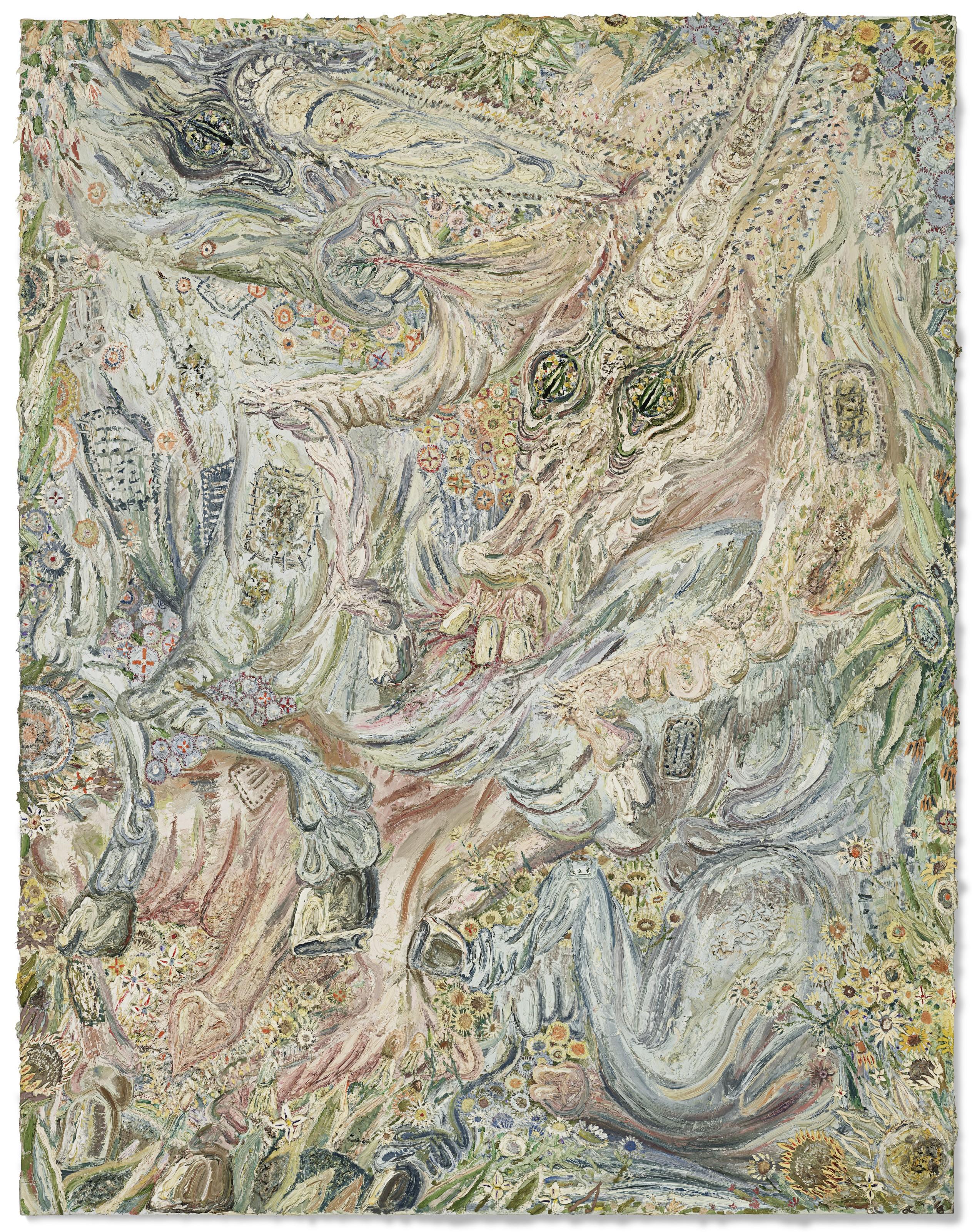 Allison Schulnik - Two Long Unicorns