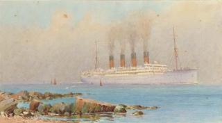 Alma Claude Burlton Cull - Arundel Castle in the Solent off the Isle of Wight