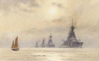 Alma Claude Burlton Cull - The 3rd Battle Squadron:  H.M.S. Iron Duke , H.M.S. Empress of India, H.M.S. Marlborough and H.M.S. Benbow