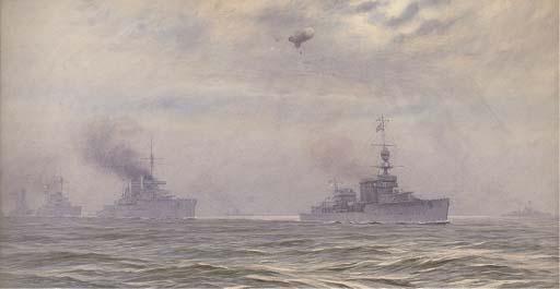 Alma Claude Burlton Cull - The German Fleet, Under Escort To Scapa Flow, After Its Surrender In November 1918 (Illustrated)