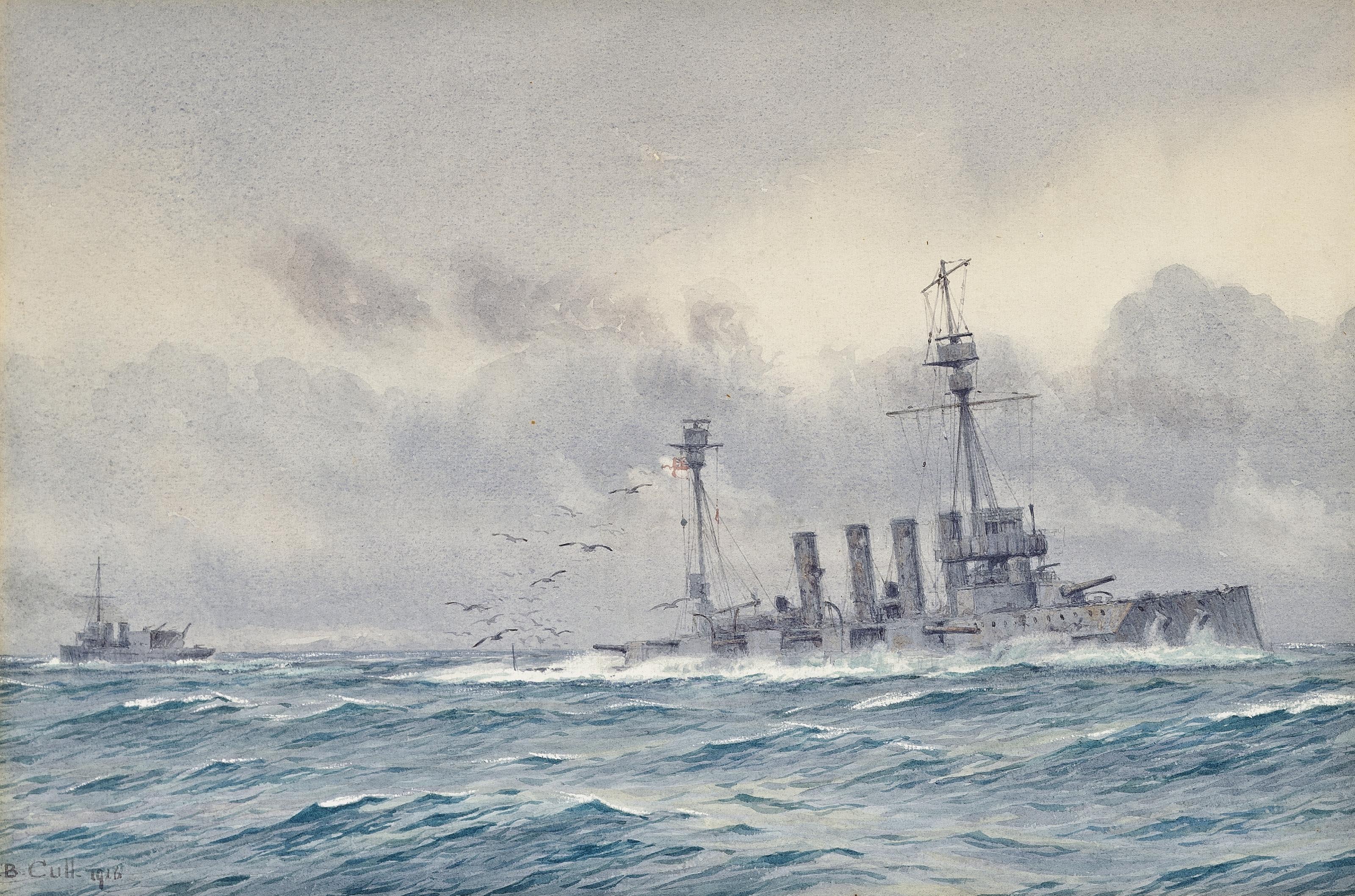 Alma Claude Burlton Cull - The sinking of H.M.S. Warrior after the Battle of Jutland
