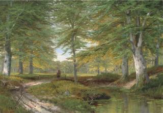 Alois Arnegger - A faggot gatherer on a forest track