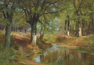 Alois Arnegger - A figure by a woodland pool