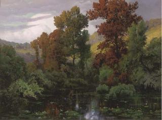 Alois Arnegger - At the lake towards the end of the day