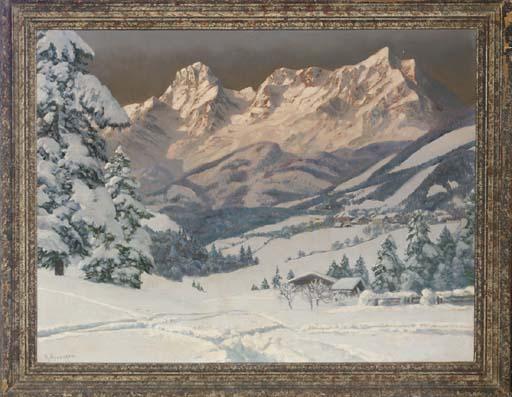 Alois Arnegger - Chalets at sunset