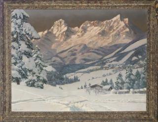 Alois Arnegger - Chalets at sunset