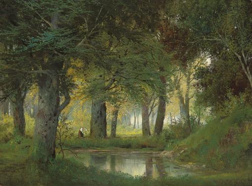 Alois Arnegger - Gathering wood at a forest pool