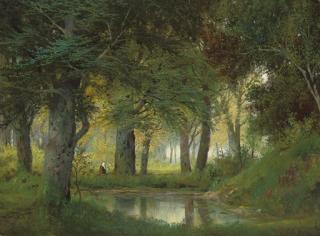 Alois Arnegger - Gathering wood at a forest pool