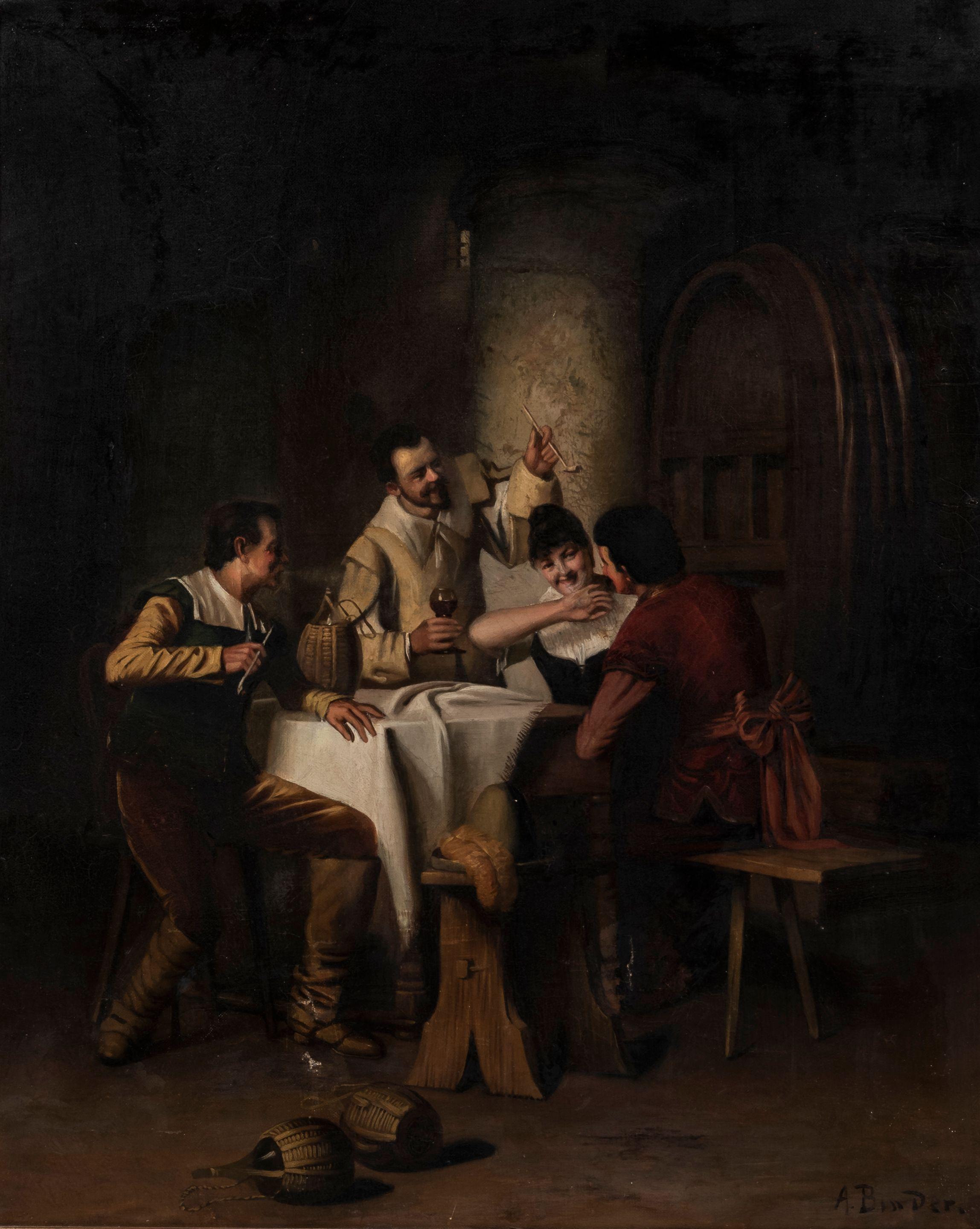Alois Binder - Jolly Group in a Wine Cellar