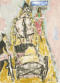 Alois Carigiet - Bauer Mit Fuhrwerk, 1962