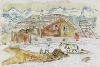 Alois Carigiet - Bauerngehöft, um 1948