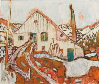 Alois Carigiet - Bündner Berglandschaft Mit Bauernhof, 1965