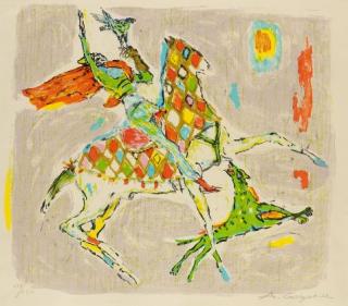 Alois Carigiet - Cavalier au faucon