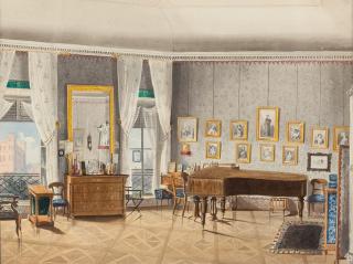 Alois Flad - Blick in ein Musikzimmer (Palais Berchem)