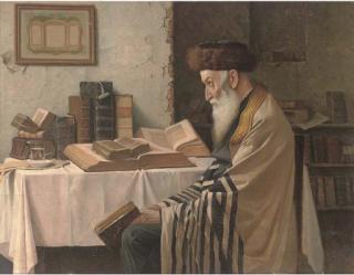Alois Heinrich Priechenfried - A Rabbi in his study