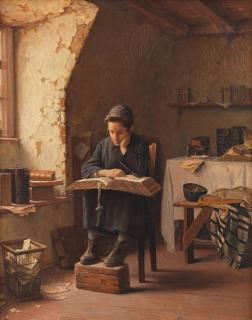 Alois Heinrich Priechenfried - A Yeshiva boy reading