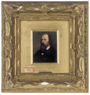 Alois Heinrich Priechenfried - Portrait of Alfred Lord Tennyson (1809-1892), quarter-length, in a black suit and tie; and Portrait of Henry Wadsworth Longfellow (1807-1882), quarter-length, in a black suit