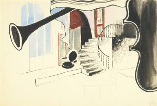 Alois Wachsman - Czech Interior With Stairs (Interiér Se Schody)