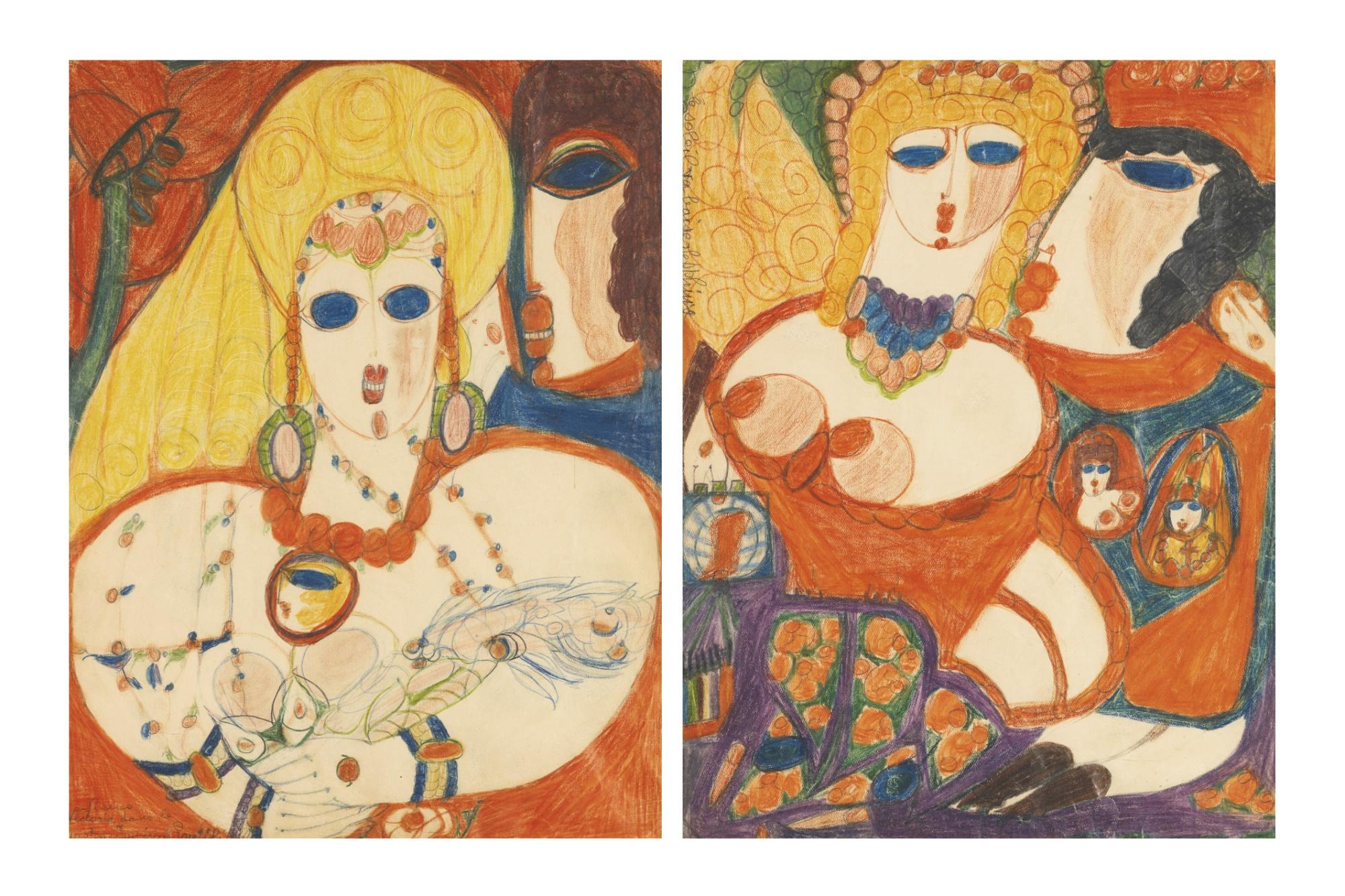 Aloïse - Reine Victoria Dans Le Manteau Impérial Pontifical- Recto Le Soleil Va Baiser Le Sphinx-  Verso