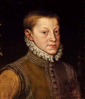 Alonso Sánchez Coello - Portrait of Archduke Rudolph II, Holy Roman Emperor, as a boy, bust-length
