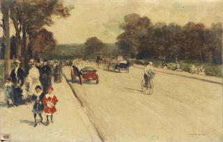 Aloys-François-Joseph Loir - La Promenade, Avenue Du Bois De Boulogne À Parisluigi Loir ; In The Bois De Boulogne, Paris  ; Signed Lower Right ; Oil On Canvas