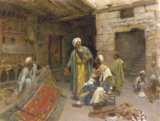 Alphons Leopold Mielich - At the bazar: the carpet seller