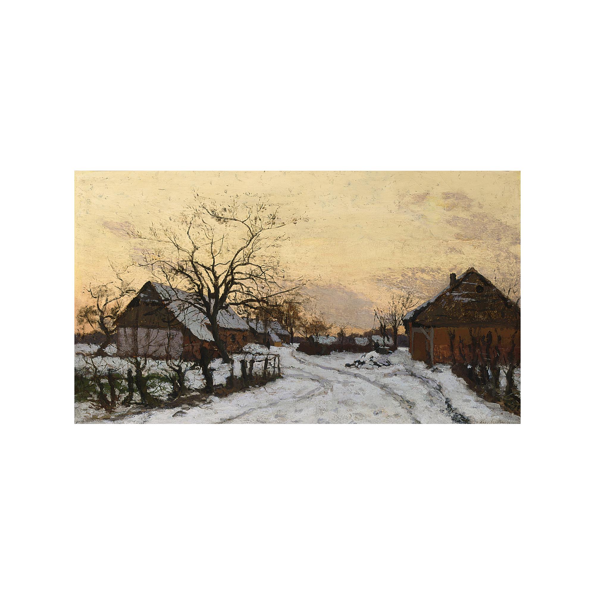 Alphonse Asselbergs - Farmhouses In The Snow