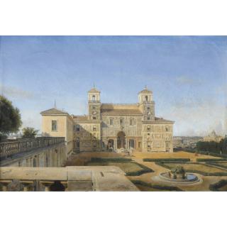 Alphonse-Henri Perin - Vue Des Jardins De La Villa Medicis À Romealphonse-Henri Perin ; View Of The Villa Medicis Gardens ; Signed And Dated Lower Left 1827 ; Oil On Canvas