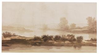 Alphonse Legros - A Landscape Along The Banks Of A River